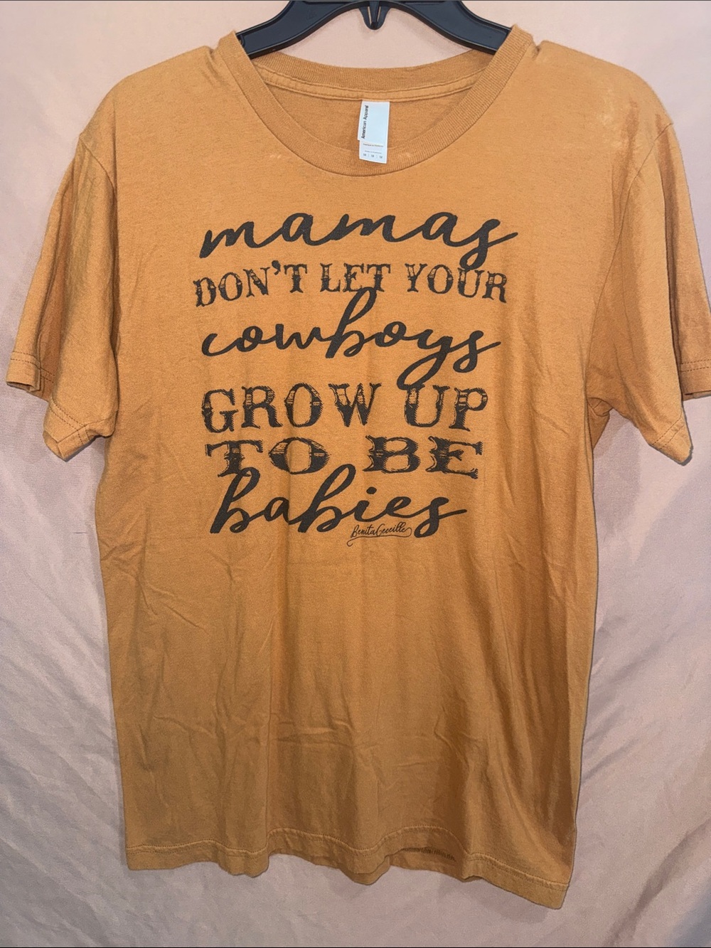 NWOT Women’s Medium Washed Rust Western T-Shirt with black Writing
